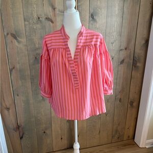 SHEIN Pink Striped Blouse - 030